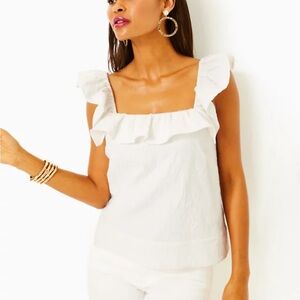 Lilly Pulitzer Zoya Flutter Sleeve Tank Size 4